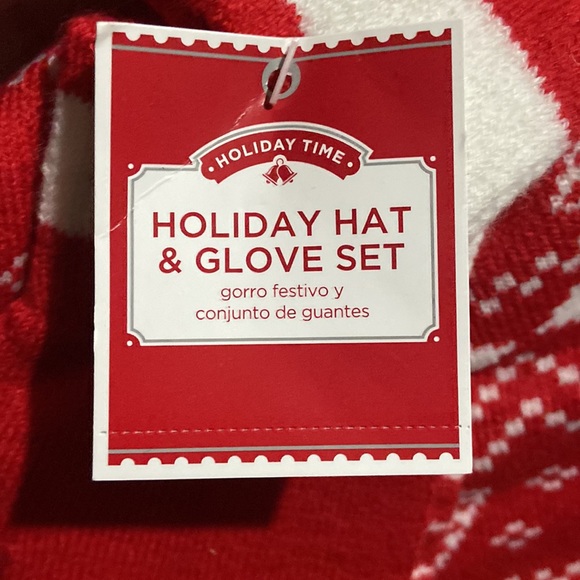 Holiday hat and gloves set NWT candy canes - Picture 2 of 5